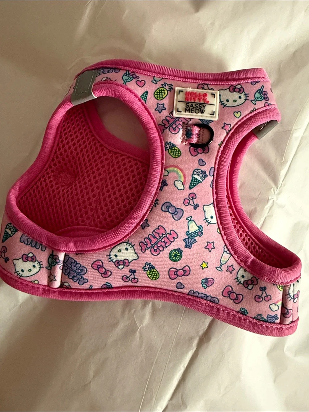 Hello Kitty x Sassy Meow. Pink Printed Pet  Harness